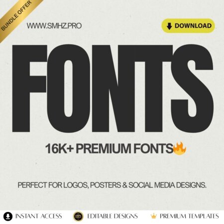 🔤 “16,000+ Premium Fonts Collection – Unlimited Creativity”